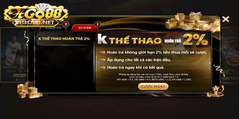 Các điểm nổi bật trong sảnh K thể thao Go88