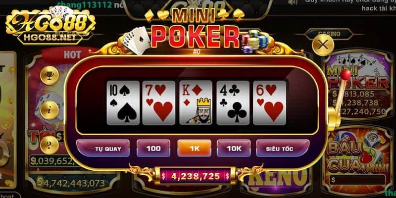 Những chế độ chơi hấp dẫn trong Mini Poker Go88