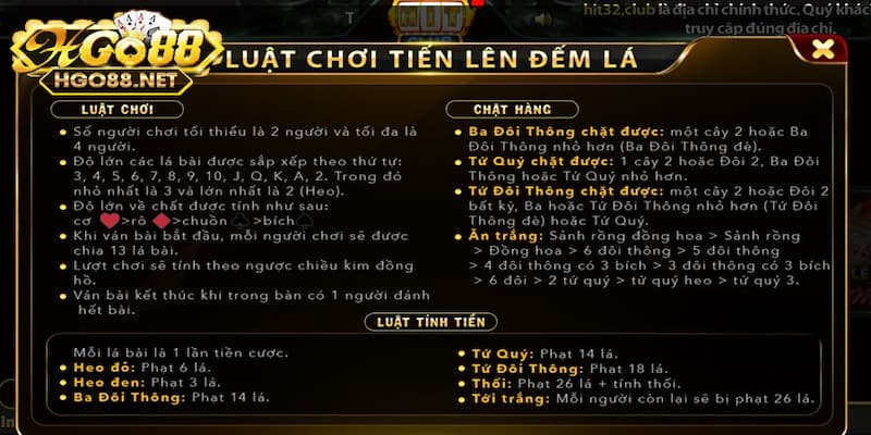 Khám phá đầy đủ về luật chơi tiến lên đếm lá Go88